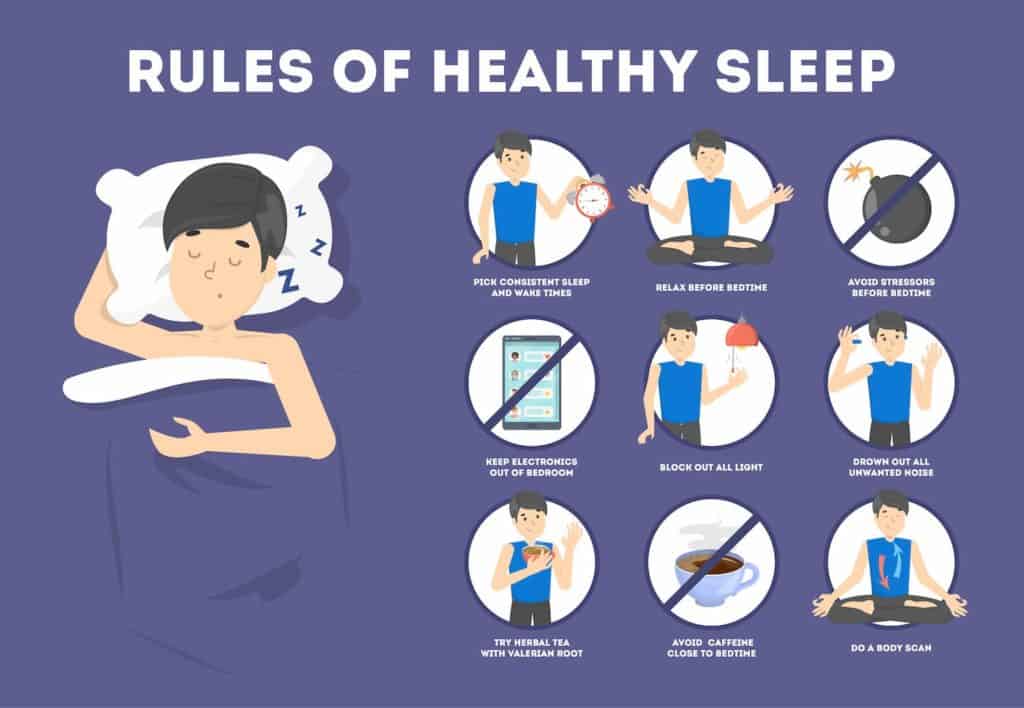 Rules of healthy sleep infographic